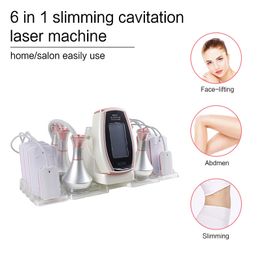 80K Body Slimming System Ultrasonic Vacuum Cavitation Machine RF Lipo Laser 6in1 Fat Loss Cellulite Removal Weight Reduce Skin Tightening Face Lifting Home Spa Use