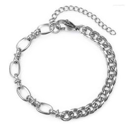 Link Chain Stylish Knot With Curb Cuban Bracelet Women Men Simple Stainless Steel On The Wrist Classic Unisex Jewellery DB326