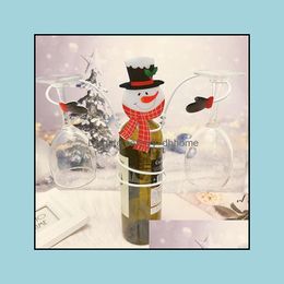 Other Table Decoration Accessories Kitchen Dining Bar Home Garden Christmas Decorations Wine Glass Holder Cartoon Santa Claus Snowman Met