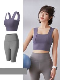 2022 HOT Yoga Fashion Woman shorts vest fitness Wear cycling pants Outfits womens Gym quick drying high waist length sports sexy short 2PCS Skirts outfits S-2XL