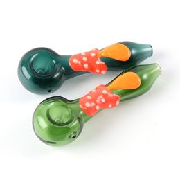 Mushroom Heady Glass Pipes Smoking Pipe Tobacco Spoon Oil Burner Bubbler Colorful Hand Pipe