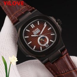 Leather Luxury Men's Business Watch Automatic Dating Mechanical Movement Folding Clasp Clock Sapphire Luminous Calendar Outdoor Sports Wristwatch