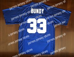 New Shipping From US Al Bundy #33 Polk High Married With Children Men Movie Football Jersey All Stitched Blue S-3XL High Quality