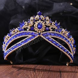 Fashion Multiple Color Crystal Tiara Crown Headband Bridal Diadem Crown for Women Wedding Hair Jewelry Accessory