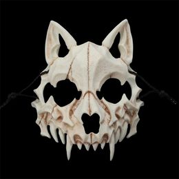 Halloween Japanese Dragon God Werewolf Mask Cosplay Animal Skull Masks Natural Resin Unisex Party Stage Show Wear DNV12941 200929