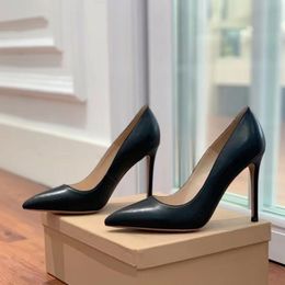 2023New Schuhe Für Frauen Echtes Leder Super Hohe Dünne Fersen Frühling Herbst Luxus Designer Weibliche Schuhe Pumpen 8,5 cm