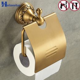Nail Free Bathroom toilet Paper Holders Brass Wall Mount Roll Tissue Rack paper holder Y200108