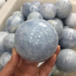 kyanite crystal UK - Decorative Objects & Figurines 40-100mm Natural Kyanite Ball Crystal Stone Sphere Great For Meditation Home Decoration Chakra Reik2695