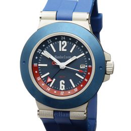 Mens Mechanical Stainless Steel Automatic Movement Watch Sapphire Glass Sports Self-wind Red blue dial Rubber band Wristwatches 44mm