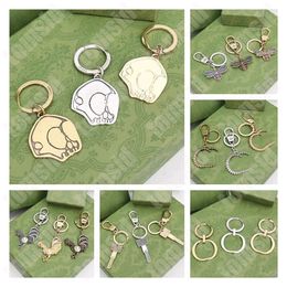 Luxury Keychain For Women Men Fashion Keyring Gold Buckle Stainless Steel Designer Keychains High Quality Drive Key Ring With Green Box