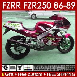 OEM Body For YAMAHA FZR250R FZR250RR FZR-250R 86-89 Bodywork 142No.112 red metal FZRR FZR 250R 250RR FZR-250 1986 1987 1988 1989 FZR250 FZR 250 R RR 86 87 88 89 Fairing