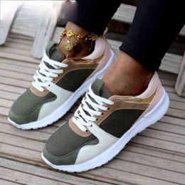 Women's Sports Shoes Fashion Women's Sneakers 2022 Vulcanised Shoes Women Sneakers Mesh Breathable Shoes Ladies Casual Lace Up G220629