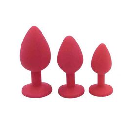 Erotica Anal Toys Small Medium Large Silicone Butt Plug with Crystal Jewelry Smooth Touch No Vibration Sex for Woman Men Gay 220507