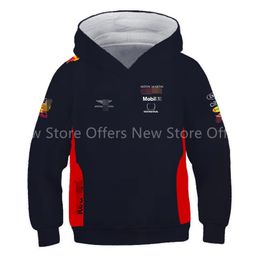 2024 F1 Team Racing Men's and Women's Hoodie Boys Girls Hot-selling Red Outdoor Motorcycle Quick-drying Sports Suit Winter Kids Bull Jersey New