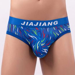 Underpants Ice Silk Print Men Breifs Sexy Underwear Bulge Pouch Thong Cock Big Gay Brief Breathable Elastic KnickersUnderpants