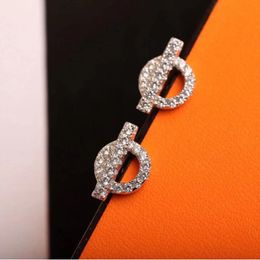 Diamond Stud Earrings High Temperament Women's Earrings Letter Design Luxury Wedding Jewellery With velvet bag