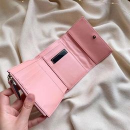-Billeteras de diseñador-short carteras casuales billetera de cuero de corazón en estampado con caja billeteras rosa de lujo soporte de cartas bolso 226b