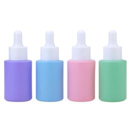 100Pcs 30ml Macaron Glass Dropper Bottles Essential Oil Bottles Lids Perfume Sample Vials Essence Liquid Cosmetic Containers SN