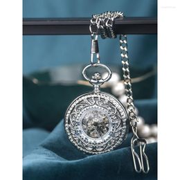 Pocket Watches Watch Automatic Mechanical Unisex Carved Hollow Retro Flip Wind Up Thun22