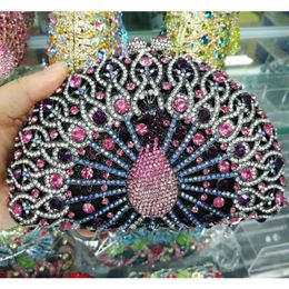 Evening Bags Luxury Designer Animal Peacock Clutch Women Bridal Wedding Purse Peafowl Ladies Handbags Day Clutches WristletsEvening