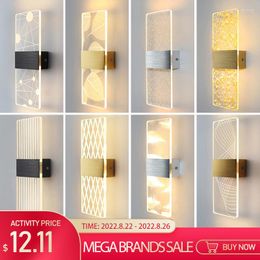 Wall Lamp Laser Acrylic LED Indoor Lights Modern Nordic Sconce Lamps For Bedroom Living Room Bedside Light 6W AC85-265VWall