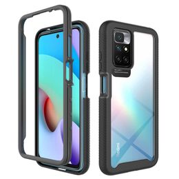 Hybrid Rugged Shockproof Armour Cases for Xiaomi Redmi 10k40 Note 10 Pro Mi 11 10T Poco M3 F3 Soft Frame Transparent Back Cover