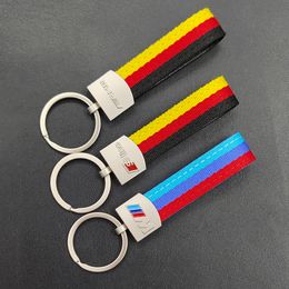 Fashion Webbing Keychain Car Styling Emblem For Bmw M Mercedes Benz AMG Audi Sline Auto Key Accessories birthday gifts for men women