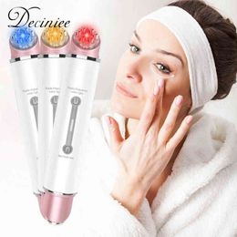 Eye Massage Wand Bag Dark Circle Puffiness Wrinkle Remover LED Photon EMS Radio Frequency Electric Face r220429