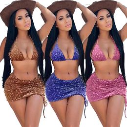 Designer Women Swimwear Leisure Sports Suspenders Two Piece Set Fashion Sexy Wholesale Items for Business New Arrival K250