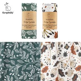 Kangobaby #My Soft Life# 2 Pieces Pack Muslin 100% Cotton Baby Swaddles born Blankets Black White Gauze Infant Wrap 220816