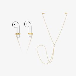 Pendant Necklaces Kpop Pearl Headphone for Women Gold Colour Fashion Jewellery Party Choker 2023 Femme 220427