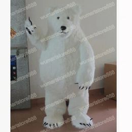 Halloween White Polar Bear Mascot Costume Cartoon Theme Character Carnival Festival Fancy dress Adults Size Xmas Outdoor Party Outfit