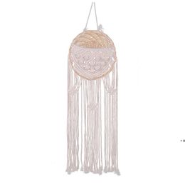 Hand-woven Flower Plants Pots Cotton Rope Tassel Hanging Net Basket Plant Lanyard Knitting Hemp Flowerpot For Garden Balcony GCE13786