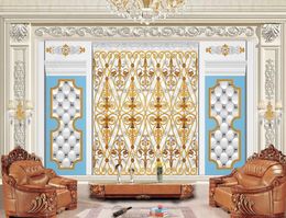 stereoscopic 3D photo wallpaper mural wallpapers rolls for walls living room bedroom Noble European carved decorative painting background wall home decor design