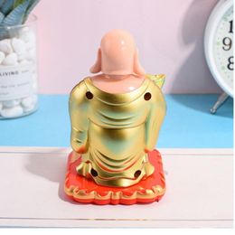 Interior Decorations Car Ornaments Solar Powdered Buddha Statue Flip Flap Pot Swing Toy Home Office OrnamentInterior