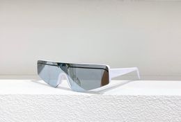 White Silver Mirror Sunglasses for Women Men Flat Top Shield Wrap Glasses Summer Sun Shades gafas de sol Sonnenbrille UV400 Eyewear with Box