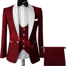 Customise tuxedo One Button Handsome Shawl Lapel Groom Tuxedos Men Suits Wedding/Prom/Dinner Man Blazer(Jacket+Pants+Tie+Vest) W1076