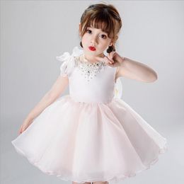 Girl's Dresses Beading Children Ball Gown First Holy Communion Dress Infant Born Pageant For Birthday Party Flower Girl