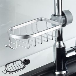 Bathroom Shelf Black Shower Storage Basket Storage Rack Adjustable Faucet 220527