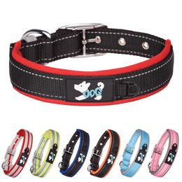 Reflective Adjustable Dog Collar Non Sticking Pet Safety Collars Necklace S M L XL Belt Band Dogs Training Outdoor Comfortable Puppy Necklace