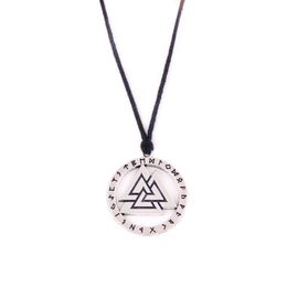 Pendant Necklaces Viking Style Unisex Necklace Jewelry Special Ancient Rune And Three Triangle Antique Silver Zinc Alloy DropPendant