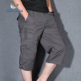 Cargo Shorts Men Summer Casual Multipocket Shorts Masculino Men Overall Military Solid Short Trousers Plus Size S 5XL 220521