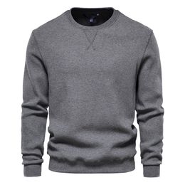 AIOPESON Cotton O-neck Sweatshirts Men Casual Solid Colour Pullover Hoodies Autumn Fashion Simple Brand Man Sweatshirt 220325