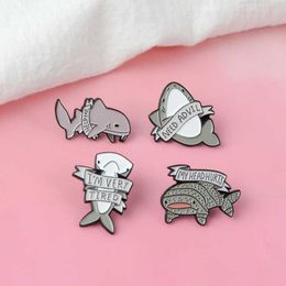 New cartoon creative underwater world shark gathering ribbon shark Animal Brooch fashion jewelry