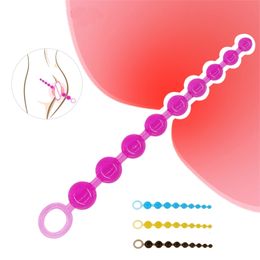 vagina toys for men Canada - Toy Massager Sex Toys for Women Men Gay Buttplug Long Butt Beads Vagina Clit Pull Ring Ball Anal Stimulator Sex Accessories