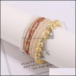 Charm Bracelets Jewellery Bohemian Mtilayer Colorf Beads Bangles For Women Starfish Wrap Set Pseira Femme Gift Drop Delivery 2021 4Puab