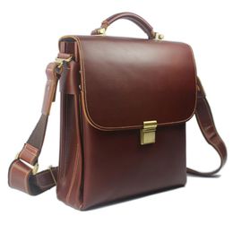 attache briefcases Canada - Luxury Men portfolio Leather Briefcase handbag Business Bag attache case male Genuine Leather crossbody Messenger bags M002#222p