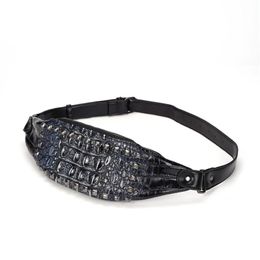 Waist Bags Crocodile Chest Bag Male Leather Men Mobile Phone Leisure 2022 Outdoor Sports Shoulder Alligator Fanny Pack