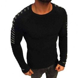 Men Sweaters Tops Autumn Winter Solid Colour Knitted Sweater High Neck Slim Keep Warm Basic Top Men Sweater for Daily L220730