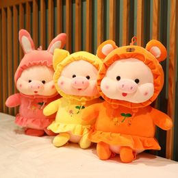 Cute pig doll queen size bed holding dolls gift dressing fat pig plush toy